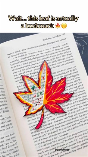 DIY-Easy Aesthetic Leaf 🍁 Bookmark ❤️😱|#shorts#trending#viral#cute#art#bookmark#love#ytshorts#yt