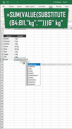 Proper Way to Calculate Number with Text in Excel