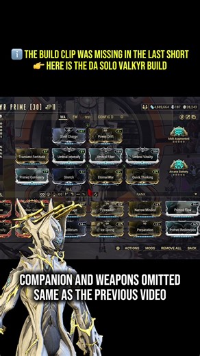 DA (DEEP ARCHIMEDEA) VALKYR – BUILD ONLY | WARFRAME #warframe #warframebuilds #warframe1999