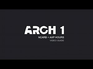 ARCH1 | NCARB registration + AXP hour tracking video guide