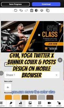 Twitter Header, Posts & Banner Design for Fitness on Mobile (No App, No PC) #twitter #designshorts