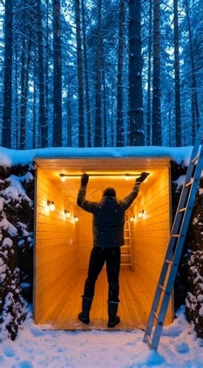 Cinematic Fast Human-Driven Underground Room Construction in Snowy Jungle #asmr #survival #aiasmr