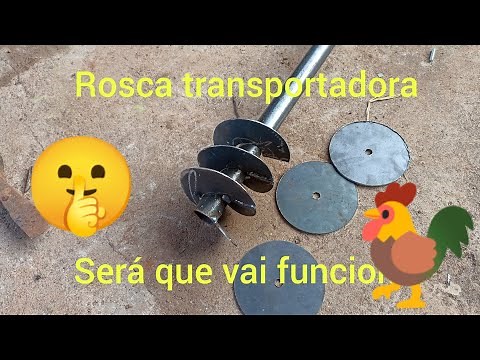 Projeto rosca transportadora de ração para animais com tubo de 121 mm interno e tubo de 32 mm