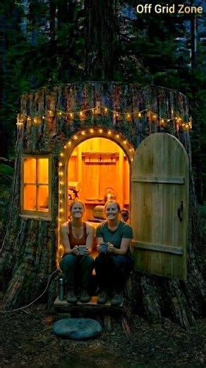 🚪🌲 No One Can Find This Hidden Tree Shelter 😱 #survival #bushcraft #camping #forestlife#hidden #diy