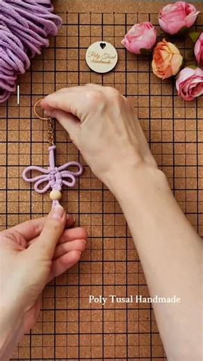 Macrame Butterfly Tutorial DIY Keychain in 3 minutes by Poly Tusal Handmade 👉 Click to watch full video: https://www.thaidramatv.com/video/ | Diy Concept