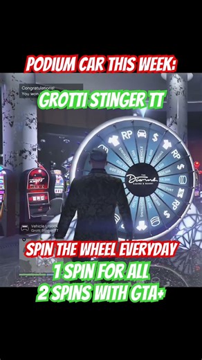 Casino podium vehicle this week - Grotti Stinger TT #gtaonly #gtashorts #gtaonline #podiumvehicle