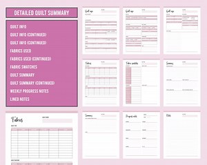 Quilting Planner Printable, Quilt Planner, Quilting Project Planner, Quilt Journal, Quilting Workbook, Quilt Project PDF, Quilt Binder - Etsy