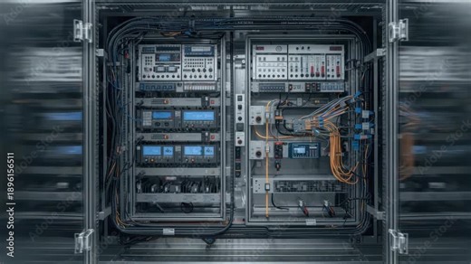 Industrial control panel wiring cabinet instrument meter cable organized monitoring panels precise