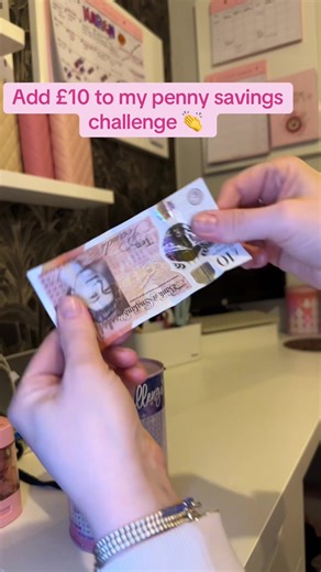 Add £10 to my penny savings challenge #pennysavingchallenge #savingmoney #savings #cash #cashstuffing