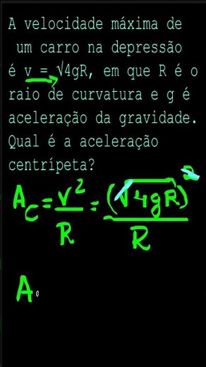Exercício de aceleração centrípeta - FÍSICA 01
