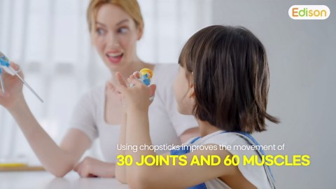 Edison Friends Pororo Penguin Chopsticks Training, Beginner, Brain Training, Learning, , Korean Food, Japanese Dinner Sushi, 1 Step to Learn Chopsticks, Made in Korea (Pororo Right Hand)