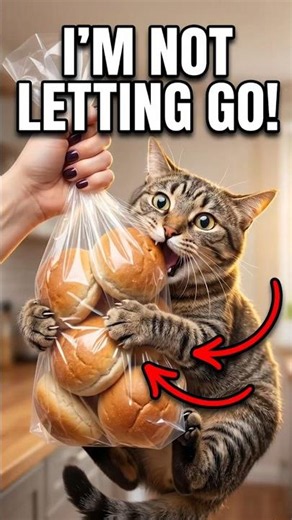 She Won't Let Go of the Bread! 😹