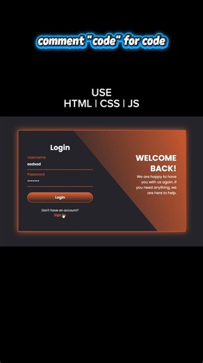 Login page use | HTML | CSS | JavaScript #JavaScript #html #css #animation #coding #ai #js #web #3d
