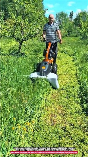 Walk-Behind Flail Mower 15 HP Heavy Duty Grass Cutting Machine for Orchard and Agricultural Land