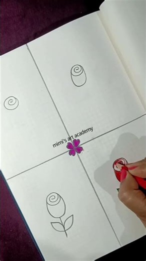 easy rose drawing tutorial step by step #rose #roseflower #shortvideo #rosedrawing #sketch
