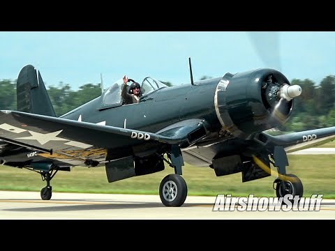 F4U Corsair Aerobatics- No Music! - Thunder Over Michigan 2022