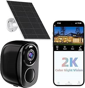 ELECCTV 5G/2.4G WiFi Security Cameras Wireless Outdoor, 2K Battery Powered WiFi Cameras with AI Motion Detection Spotlight Siren,Color Night Vision, 2-Way Talk, IP65, Works w/Alexa (W1SP-B-1PC)
