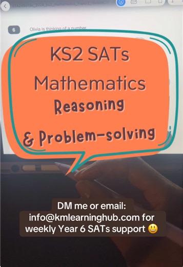 ➗ KS2 SATs Maths Reasoning and Problem-Solving. This type of question checks more than number skills — it tests: ✔️ place value ✔️ understanding greater than / less than ✔️ even numbers ✔️ logical thinking Encouraging children to work through each condition step by step builds confidence in reasoning questions. ✨ I also offer online KS2 SATs tutoring, focusing on maths reasoning strategies and exam confidence in small groups.🙌🏾 Message me to find out more 📩 #year6sats #primaryeducation #ks2ma