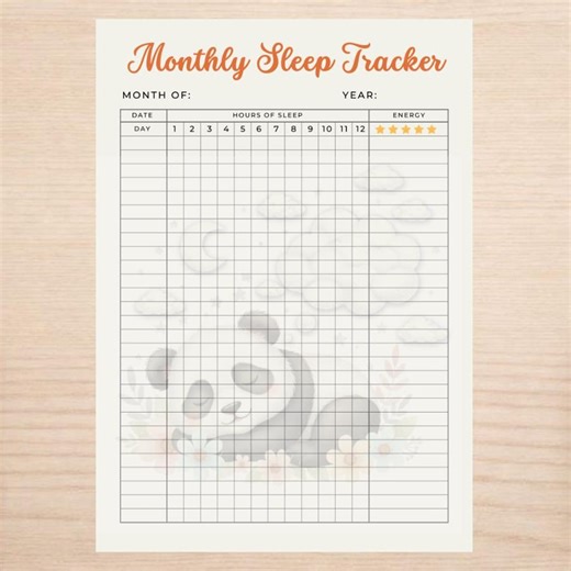 Monthly Sleep Tracker Printable, Sleep Log, Sleep Quality Journal, Sleep Cycle & Analysis, Planner Page PDF, Instant Download - Etsy