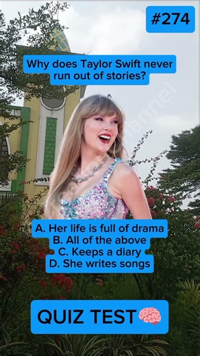 QUIZ TEST - Why does Taylor Swift never run out of stories? #trivia #taylorswift