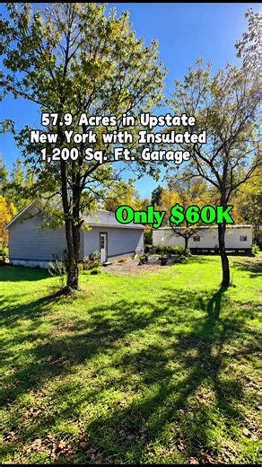 57.9 Acres in Upstate NY with Garage for Only $60K | Real Estate