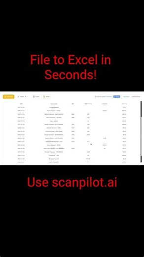 🚀Bank Statement to Excel in Seconds | ScanPilot.ai #shorts #scanpilot #exceltools