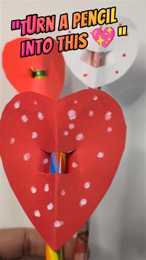 Turn Pencil Into THIS 💖 | Easy Heart Pencil Topper DIY #shorts #diy #valentinesday