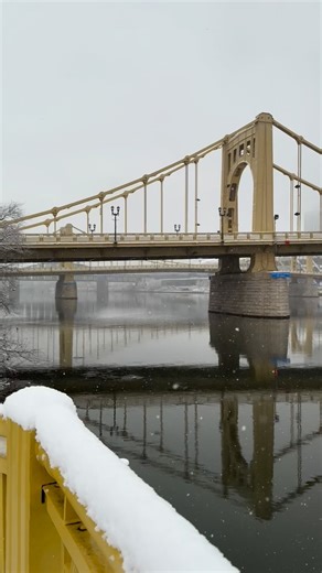 It’s a yinzer winter wonderland! 🖤💛❄️ #pittsburgh #yinzer #winter #wonderland #snowing | View Pittsburgh