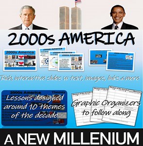 US HISTORY -2000s America - visual, textual, engaging 45-slide PPT