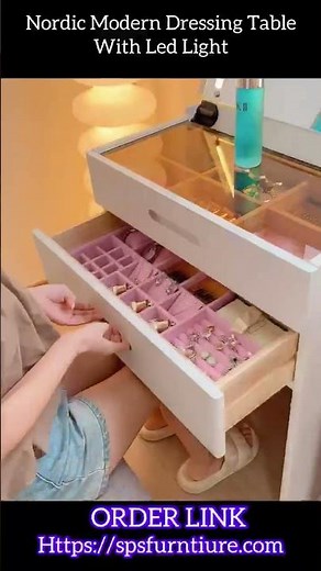 Nordic Modern Dressing Table #makeup #cosmetics #vanitytable