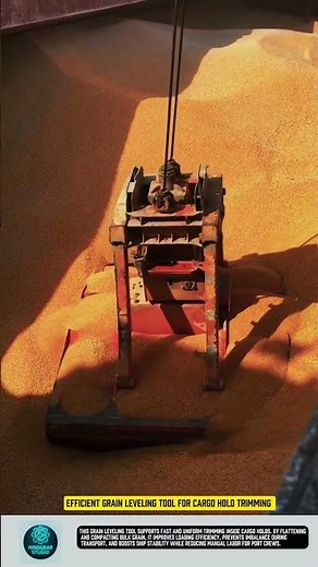 Efficient grain leveling tool for cargo hold trimming #tool