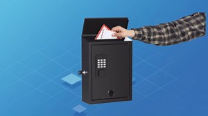 WeHere Mailbox with Electronic Lock, Wall Mount Locking MailBoxes for House, Metal Suggesion Box, Business Key Drop Box, OTP/Fixed Code/Key Unlock, Large Capacity, Black, 14x4x10in