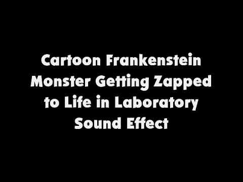 Cartoon Frankenstein Monster Getting Zapped to Life in Laboratory SFX