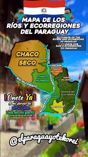 mapa de los ríos y ecorregiones del Paraguay #geografia #mapping #shorts #paraguay #map