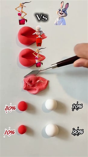 Mixing Red and White Colors with Zootopia 2 Characters ❤️🤍 #claymixing