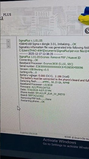 How install Driver exynos and Frp Remove Samsung A21s Done Done By Sigma Plus!