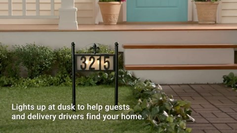 Solar Metal Address Signs for Yard with 50 Customizable House Numbers for Outside - Any Combination, with Warm White & Cold White, Weather-Resistant Solar-Powered LED Illuminated Address Plaques (Single Stake Item)