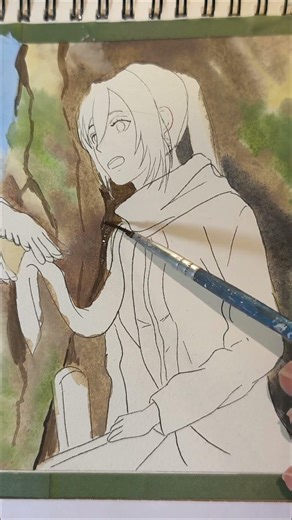 🎨 Mikasa Ackerman Watercolor & Gouache Painting | Attack on Titan Fanart 🖤⚔️