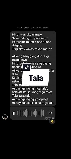 Panay labas sa fyp ko e Tala - (slow version) Sarah Geronimo #tala #talaslowversion #sarahgeronimo #sarahg #cover #coversong #lyrics #music #xyzbca #fyp #foryou #hyuncover