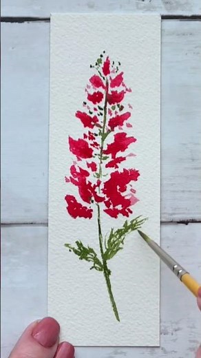 Quick Watercolor Bookmark 🌸 | Easy Abstract Flower for Beginners #shorts