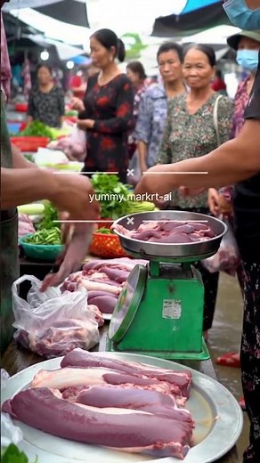 Weighing Exotic Python Meat and Local Foods, | Traditional Asian Market #streetfood #yummy