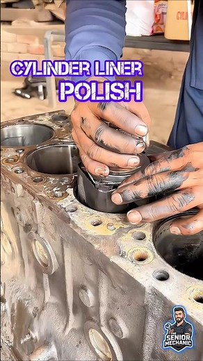 Pro Technique Cylinder Liner Polishing | Perfect Engine Finish #engine #cylinder #polish #shorts#fyp