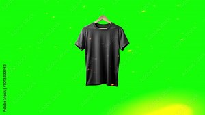 Black blank t shirt mockup green screen animation motion graphic with chroma key clip template 4k Background. Easy removed green screen. High resolution. Ultra High Definition, 4k video.