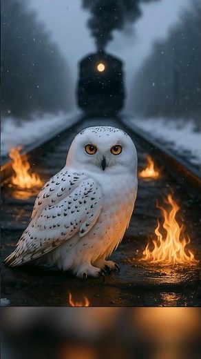 Snowy Owl Saves Train from Burning Tracks 🦉🔥🚂