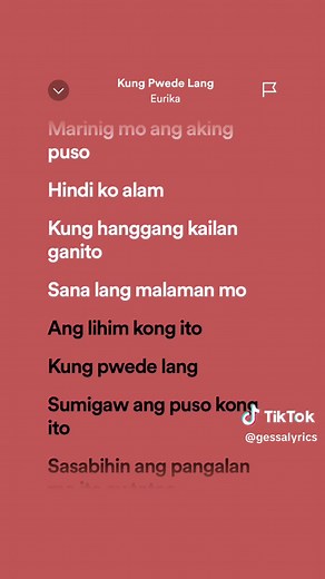 Kung Pwede Lang🎶by:Eurika #songlyrics #spotify #fypviral