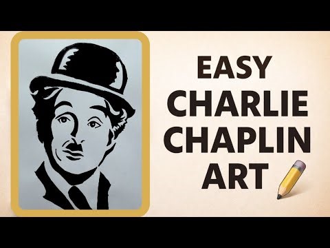 How to draw Charlie Chaplin easy | Step by step drawing tutorial | Stencil art