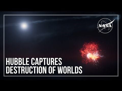 NASA's Hubble saw fledgling planets colliding around a nearby star