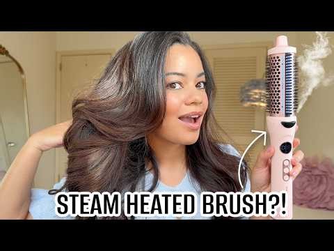 STEAM Heated Round Brush?! 😳 Wavytalk Steamlift Pro on Curly Hair