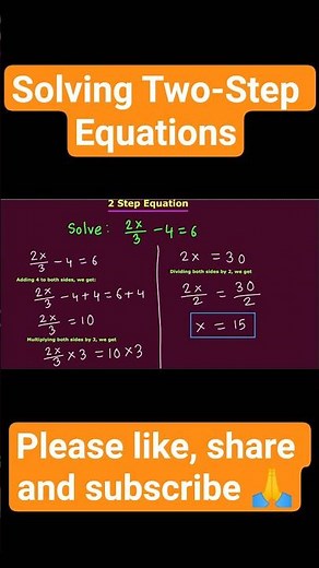 Two-Step Equation | How to Solve 2-Step Linear Equation? | #shots #maths #shortvideo #mathstricks