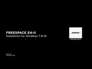 Bose FreeSpace E4 series II - FreeSpace Installer software on Windows 7, 8, and 10